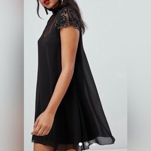 LIPSY LONDON-NWT black beaded chiffon overlay dress 🖤
